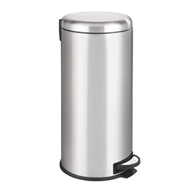 Afbeelding van WENKO Pedaalemmer Leman Easy Close, roestvrij staal, 30 liter, afvalemmer met automatische daling en anti vingerafdruk, inhoud: l, 30,5 x 64 37,5 cm, gesatineerd