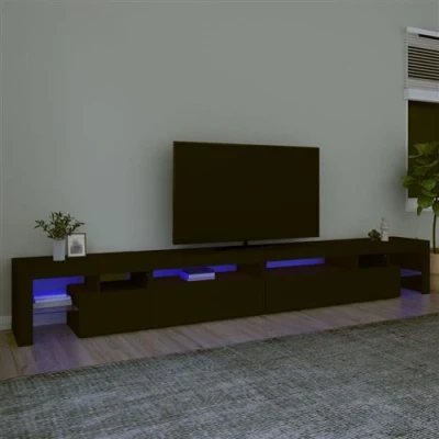 Afbeelding van vidaXL Tv meubel met LED verlichting 290x36,5x40 cm zwart