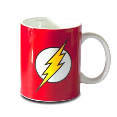 Afbeelding van Logoshirt® DC I Flash Logo Mok Koffiemok Porselein 300 ml In kleurrijke geschenkdoos Origineel gelicentieerd ontwerp