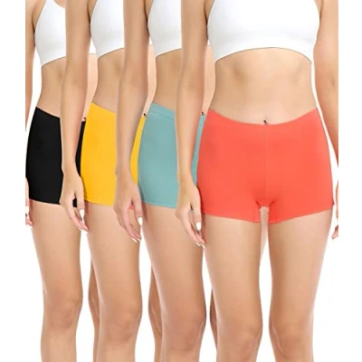 Afbeelding van Wirarpa Set van 4 veiligheidsboxershorts voor dames, katoen, schuurvrij, met binnenbeenlengte 100% katoen