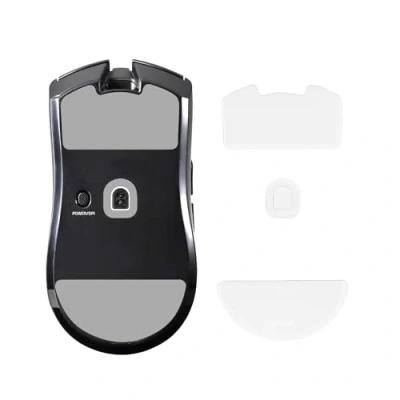 Afbeelding van kwmobile Muispad compatibel met Razer Viper V3 Pro Zelfklevende vervangende muisvoet van zacht rubber wit