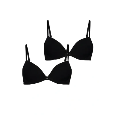 Afbeelding van Hunkemöller Dames Lingerie 2 pack voorgevormde beugel bh Zwart maat E80