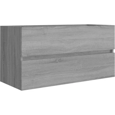 Afbeelding van vidaXL Wastafelkast 90x38,5x45 cm bewerkt hout grijs sonoma eikenkleur