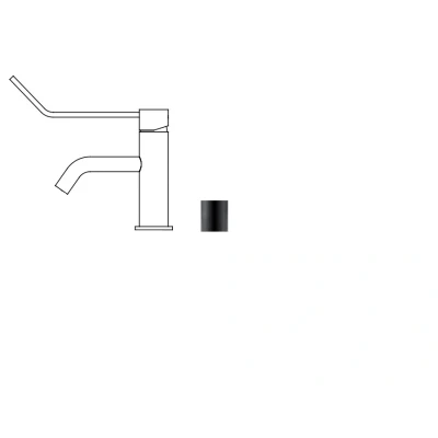 Afbeelding van Waterevolution Flow wastafelkraan incl. click plug mat zwart T111PR