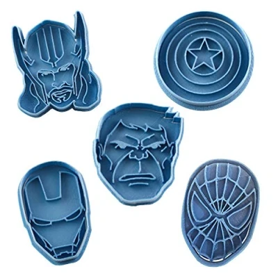 Afbeelding van Cuticuter Superheroes Marvel koekjessnijder, blauw, 16 x 14 1,5 cm, 5 stuks