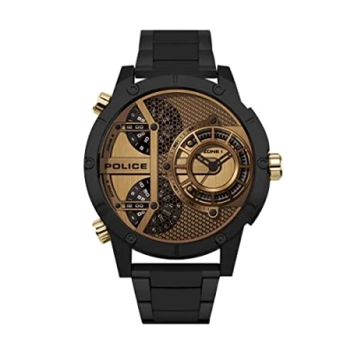 Afbeelding van Police Heren analoog kwarts horloge met Armband van roestvrij staal PEWJG2118103, Goud, armband,
