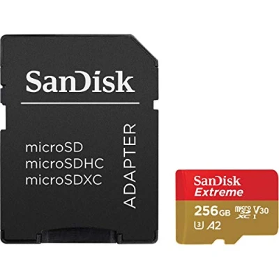 Afbeelding van SanDisk Extreme MicroSDXC 256GB U3 V30 A2 160MB/s met adapter