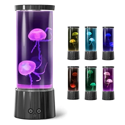 Afbeelding van FBSPORT Kwallenlamp 17 kleuren 4 verlichtingsmodi Fancy Lamp LED Kwallen Ronde Aquariumlamp Sfeerlicht Cadeau voor Kinderen Volwassenen Home Office Decoratie