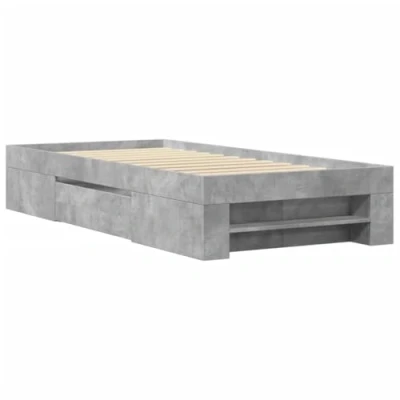 Image de vidaXL Cadre de lit gris béton 90x190 cm bois d&#039;ingénierie