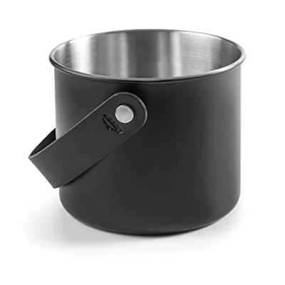 Afbeelding van LACOR 65414 emmer roestvrij staal 18/10 1,5 liter Moon Black 14 cm