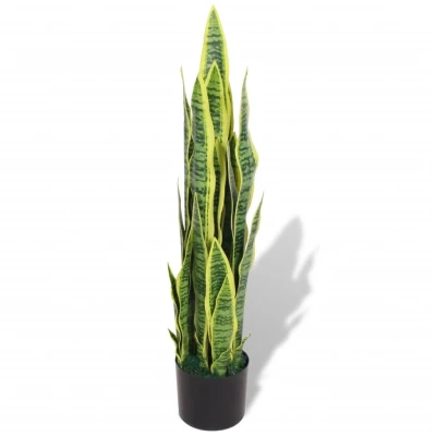 Afbeelding van Kunst sanseveria plant met pot 90 cm groen