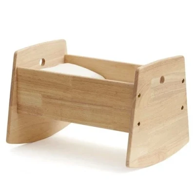 Afbeelding van Kids concept poppenwieg met beddengoed naturel 42 cm