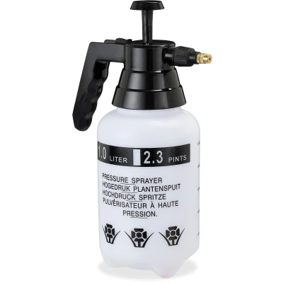 Afbeelding van Relaxdays 4x drukspruit 1 l plantenspuit onkruidspuit druksproeier handspuit tuin