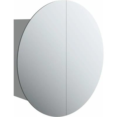 Afbeelding van vidaXL Badkamerkast met ronde spiegel en LED 40x40x17,5 cm grijs