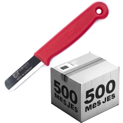 Afbeelding van Solingen Bandstaal Mes HACCP Rood RVS Lemmet 40 mm Voedselveiligheid voor Oogsten 500...