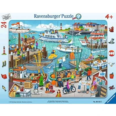 Image de Puzzle Ravensburger Une journée au port, 24 pièces