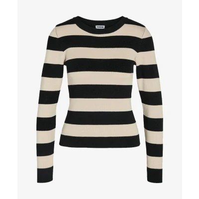 Afbeelding van Noisy may Trui Nmjaz L/s O neck Knit Fwd Noos 27028629 Black/oatmeal Dames Maat XL