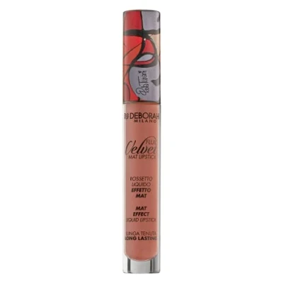Image de Deborah Milano Fluid Velvet mat Lipstick N1 Antique Rose Painted by Paola Turani, Rouge à lèvres liquide effet longue tenue, donne des moelleuses et hydratées, 4,5 g
