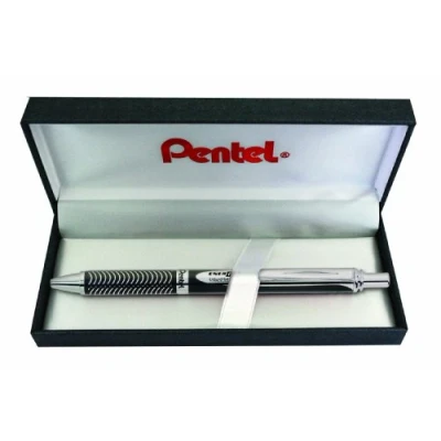 Afbeelding van Pentel BL407A BOX EnerGel Liquid Gel Roller Sterling met mat zwarte behuizing, lijndikte 0,35 mm, kogeldiameter 0,7 zwart, 1 stuk (1 stuk)