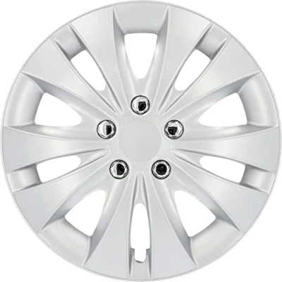 Image de Cartrend 70278 Kit d&#039;enjoliveurs « Storm » avec écrous chromés 4 pièces, Argent