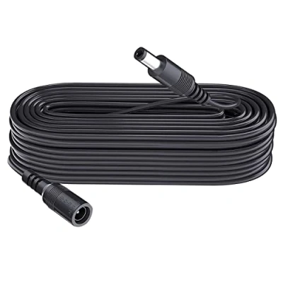Afbeelding van DC verlengkabel 10 m stekker 5,5 mm x 2,1 5 V 6 9 12 24 voor beveiligingscamera&#039;s, DVR, router, printer, ledstrips zwart
