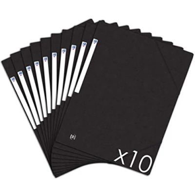 Afbeelding van Oxford Top File+ Documentenmap, 3 flapjes, A4, elastisch, zwart, 10 stuks