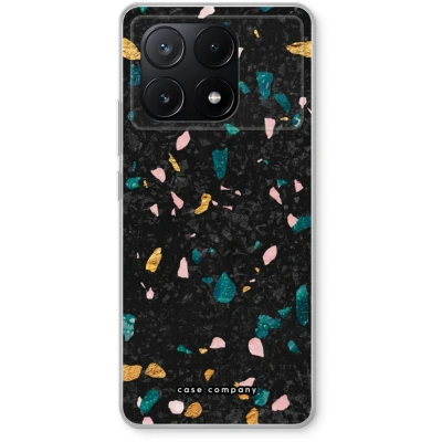 Afbeelding van Case Company® hoesje geschikt voor Xiaomi Poco X6 Pro Terrazzo N10 Soft Cover Telefoonhoesje Bescherming aan alle Kanten en Schermrand