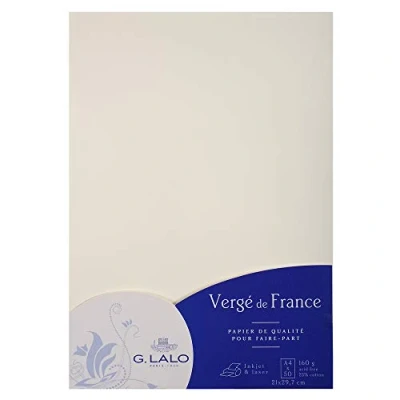 Afbeelding van Lalo 41400L een verpakking met 50 vellen, 21 x 29,7 cm, 160 g, Franse kloof, wit