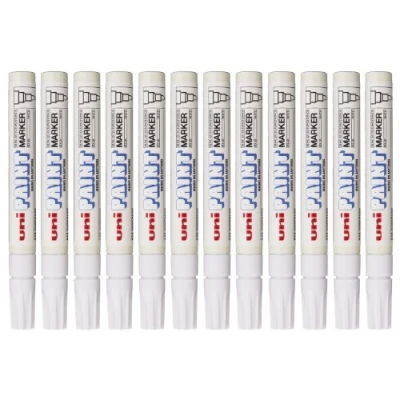 Afbeelding van Permanente markeerstift Uni Ball PX 20 Wit (12 Stuks)