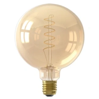Afbeelding van Calex LED Lamp E27 3 Staps dimmer Dimbaar G125 Goud Warm Wit Licht 5.5W