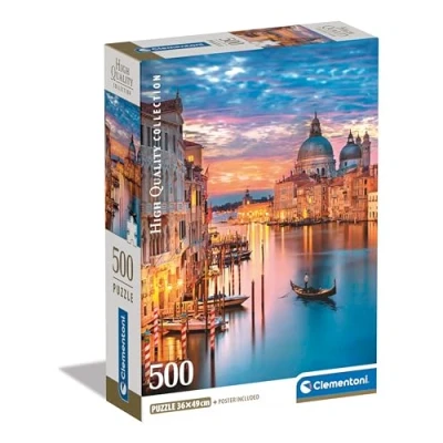 Afbeelding van Clementoni puzzel Lighting Venice 500 stukjes voor volwassenen 14 99 jaar, gemaakt in Italië, 35542