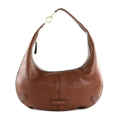 Afbeelding van THE BRIDGE Leren Schoudertas Flavia Wow Hobo Bag Marrone 14 / Oro Bruine