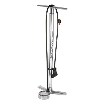 Afbeelding van M wave Fietspomp Met Manometer Aluminium 61 Cm Zilver Drukmeter 10 Bar