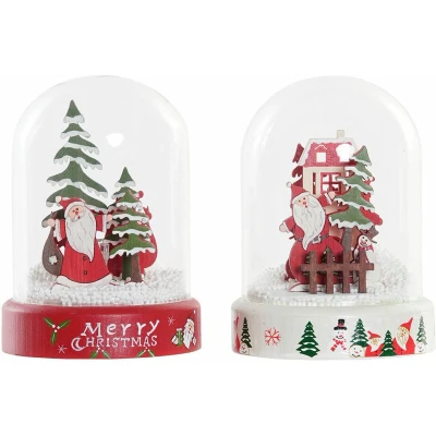 Afbeelding van Kerstversiering DKD Home Decor Hars Kristal Kerstman (2 pcs) (9 x 9 11 cm)