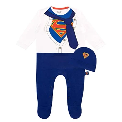 Afbeelding van dc comics slaap lekker en muts set Superman babyjongen, Blauw