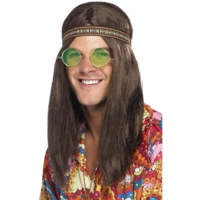 Afbeelding van Hippie heren verkleed kit