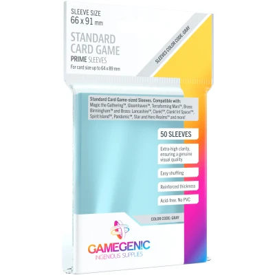 Afbeelding van Gamegenic Prime Board Game Sleeves Grey 66 x 91 mm (50 stuks)