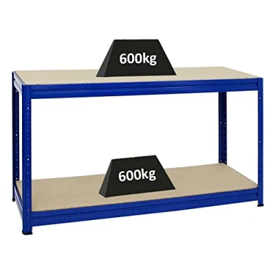 Afbeelding van PROREGAL Werkbank DINO in hoogte verstelbaar h x b d 90 160 60 cm draagvermogen 600 kg blauw werkbank, werktafel en knutselen