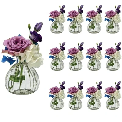 Afbeelding van Casavetro Set van 12 vaasjes transparant glas (12 stuks) (pompoenvorm)