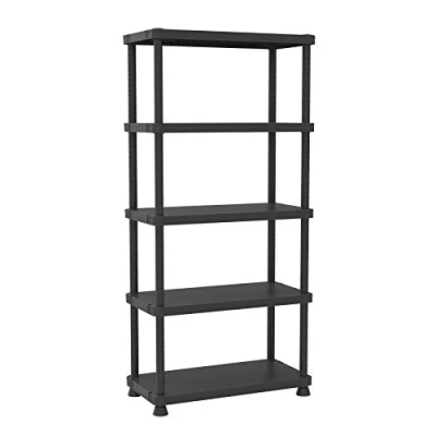Afbeelding van Terry 9045/5c Modulair rek met 5 legplanken, kleur: zwart, materiaal: kunststof, afmetingen: 90 x 45 187,5 cm