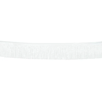 Afbeelding van Slinger met witte franjes 10 meter Feestdecoratievoorwerp