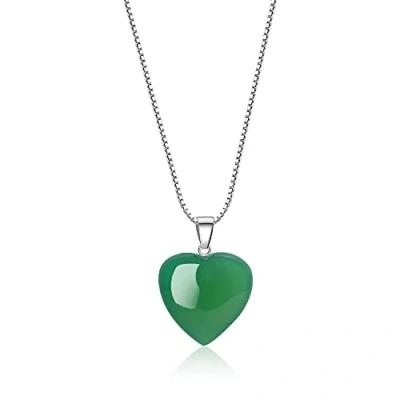 Afbeelding van COAI Halsketting 925 sterling zilver hanger hart steen dames, Steen, Agaat