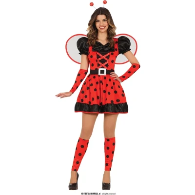 Afbeelding van Guirca Lieveheersbeest Kostuum Schattig Lief Stippen Beestje Vrouw Maat 42 44 Carnavalskleding Verkleedkleding