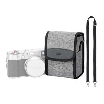 Afbeelding van KIWIFOTOS Compacte reishoes voor digitale camera, grijs, 150 x 90 mm (5,9 3,5 inch), nektasje, grijs., Nekzak