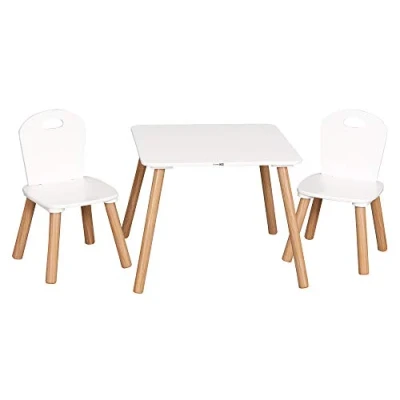 Afbeelding van FreeON Houten Kindertafel Speeltafel met Stoeltjes Athena Wit beuken