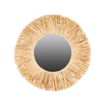 Afbeelding van NATURAL LIVING &quot;Natuurlijke levering&quot; spiegel met franjes van raffia diameter 46 cm