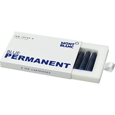 Afbeelding van Montblanc 107758 inktpatronen permanent blauw inkt voor vulpen 8 patronen