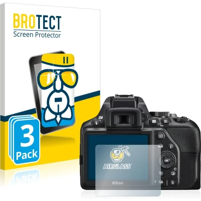 Afbeelding van BROTECT Screenprotector voor Nikon D3500 / D3300 Folie Beschermfolie Beschermglas transparant (3 Stuks)