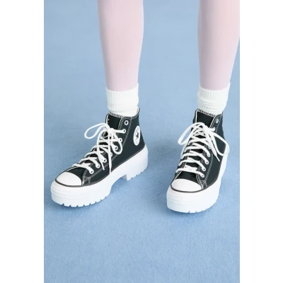 Afbeelding van Converse Chuck Taylor ALL STAR Lugged HEEL Platform Sneakers hoog, Dames, Maat: 35, Black/white/egret Textiel
