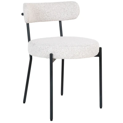 Afbeelding van Badalona Dining Chair Chair, white bouclé with black legs, HN1270